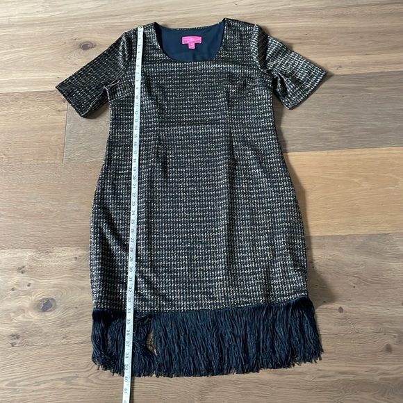 Isaac Mizrahi Live! Petite Always Isaac Lurex Fringe Hem Dress Size MP - Picture 7 of 12